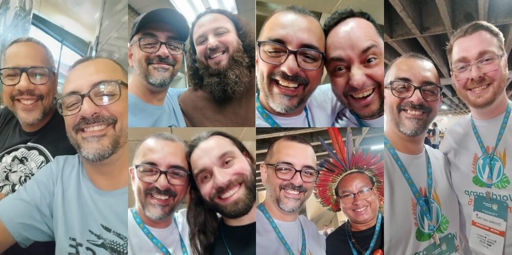 Da esquerda para a direita: Guga Alves, Rafael Funchal (alto), Daniel Kossmann (embaixo), Marco Andrei Kichalowsky (alto), Anápuàka Tupinambá (embaixo) e Christian van’t Hof